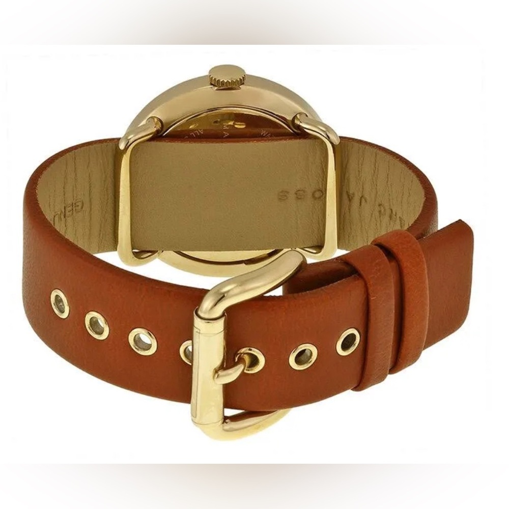 Marc By Marc Jacobs Ladies Amy White Dial Brown Genuine Leather Watch GUC - Picture 5 of 9
